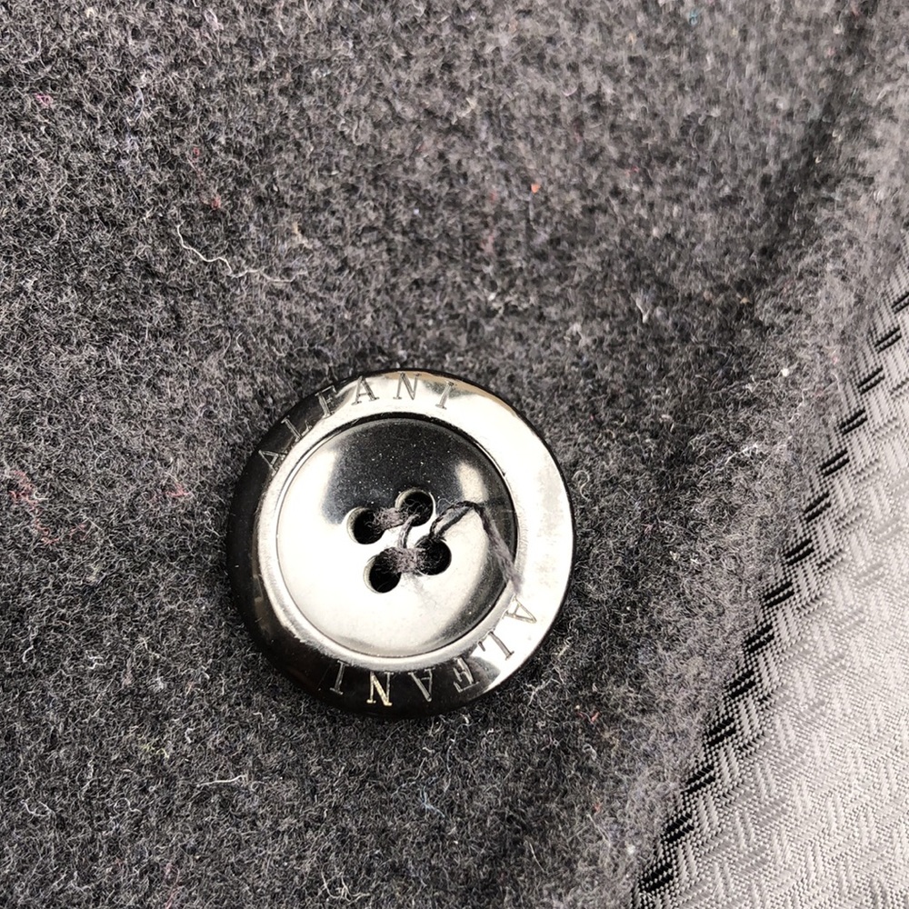 Alfani Black Cashmere Wool Cotton Pockets 4 Button Down Coat - Picture 12 of 12